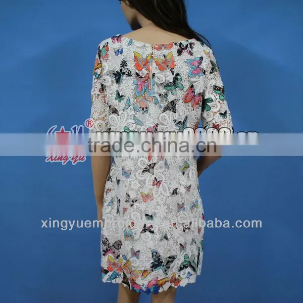 Xingyu Embroidery Factory Butterfly Full Embroidery African Fabric Lace for Evening Wedding Dress photo-2