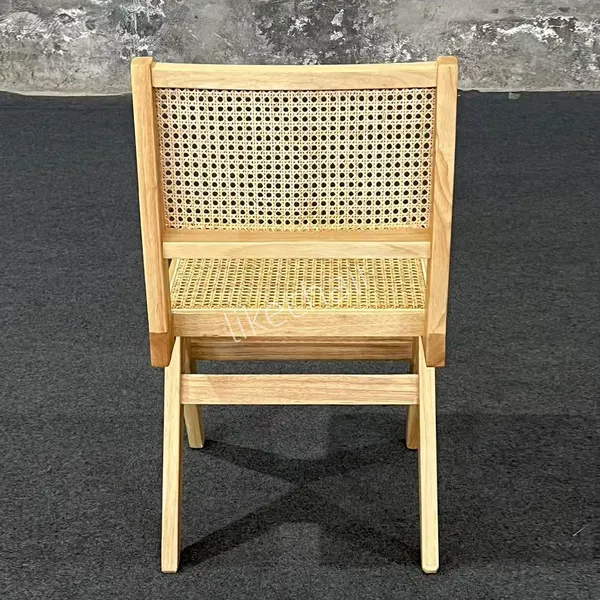 Nordic Retro Bent Wood Rattan Dining Chair Solid Oak Strong Backrest Home Bar Gym Cafe Restaurant Living Room Use photo-4