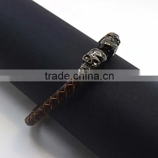 Skull Costume Jewellry Wholesale Leather Bracelet photo-3
