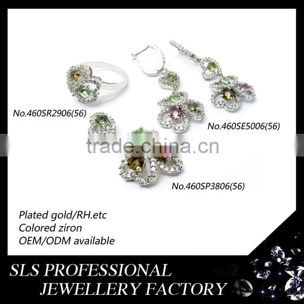 Indian Artificial Crystal Pendant Necklace/ring/earring Jewellery Imitation Jewellery for Bridal Set