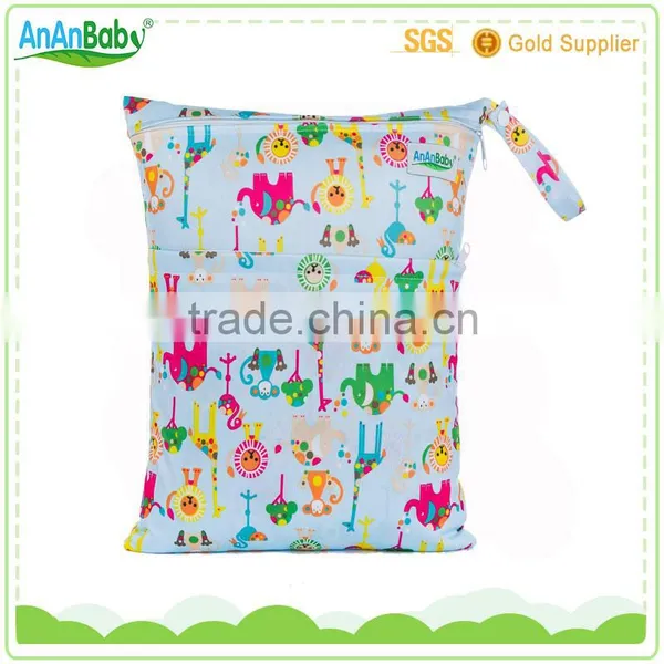 Polyester Baby Pocket Diaper Bags/ Wet Bags With Thick Handle