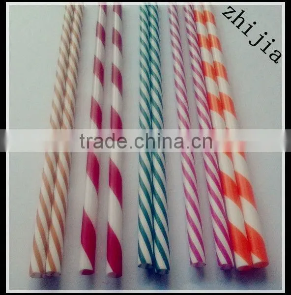Plastic Striped Acrylic Straws of Drinking photo-2
