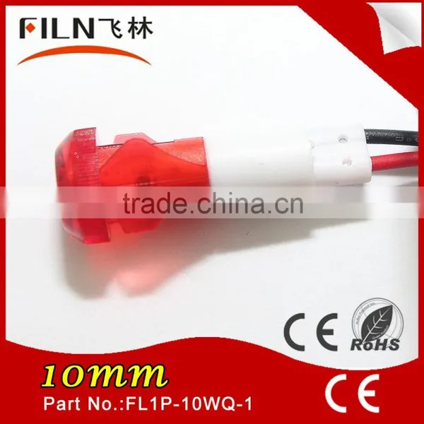 Plastic10MM With Wire Panel Mount Red 12V Pilot Light Sensor photo-2