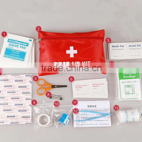 2016 New Wholesale Camping Supplies 13pcs Outdoor Survival Kit Emergency First Aid Kit for Camp Set photo-2