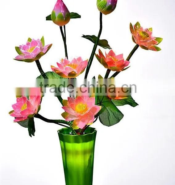 Very Best Sale LED Fiber Optic Poinsettia Flowers /LED Fiber Optic Red Christmas Flower Light With High Metal Pot With CE photo-3