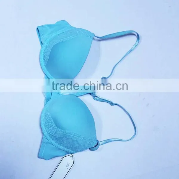 Girl's Cute Blue Spandex Cotton Convertible Sexy Model Bra photo-3