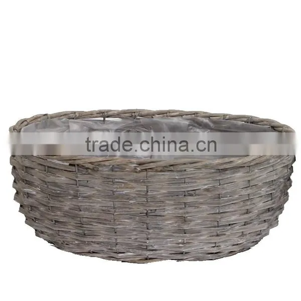 2pcs Oval Outside Wicker Willow Flower Pots