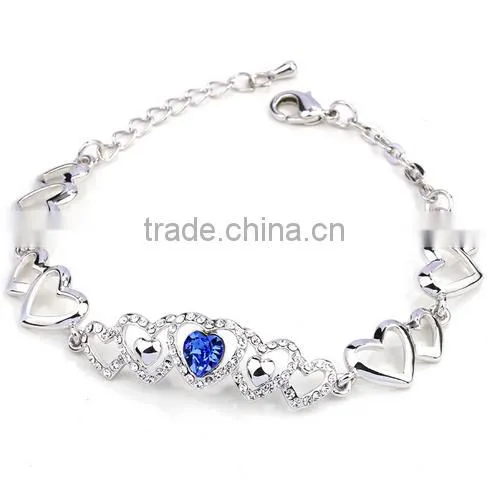 Luxy Heart Shape Bracelet,AB Rhinestone Bracelet For Women photo-3