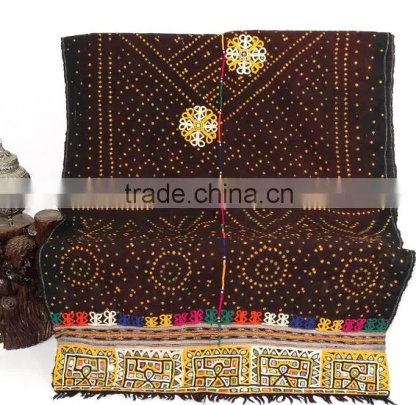 Vintage Rabari Shawl Gypsy Kutch Rabari Blanket Throw Rabari Tapestry Wall Hanging Kutch Wool Rabari Throw