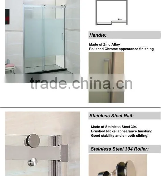 Frameless Frosted Sliding Shower Door (KD8113A) photo-5