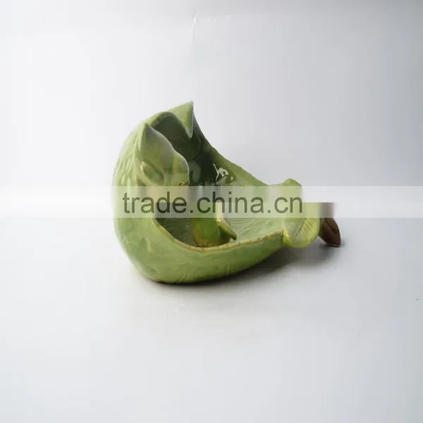 Ceramic Plate of Green Peach With Bird photo-3