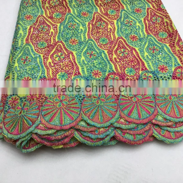 Latest Design Cotton Voile Fabric Royal Blue Swiss Voile Lace photo-2