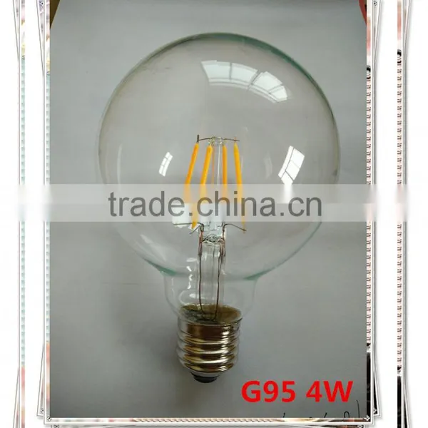 Big Outdoor Globe Shape Dimmable G95/G30 LED Filament Bulb E27/B22D/E26 photo-3