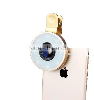 Angle Selfie Lens With LED Flash Fill-in Light for IPhone Samsung LG Mobile Phone Purple photo-4