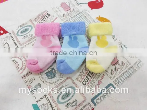Hot New Products for 2015 Cartoon New Born Baby Cute Terry Socks