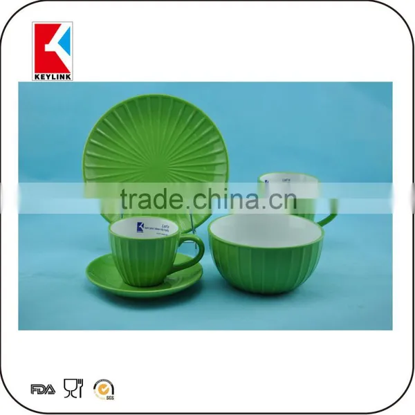 Hot Sale 16pcs Dinner Set Ceramic Popular Emboss Dot Ceramic Dinner Set photo-6