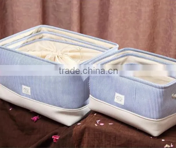 YIWU RODA 100% Canvas Fabric Durable Navy Wind Foldable Storage Box photo-2
