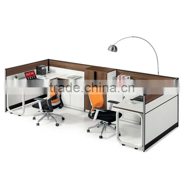 Full Melamine Modern Two People Office Workstation Design