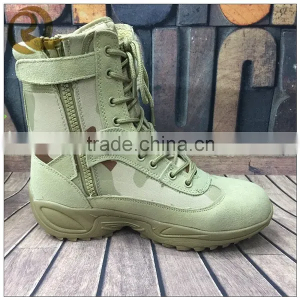 Wholesale Leather Camouflage Military Desert Tactical Boots With Zipper for Man photo-2