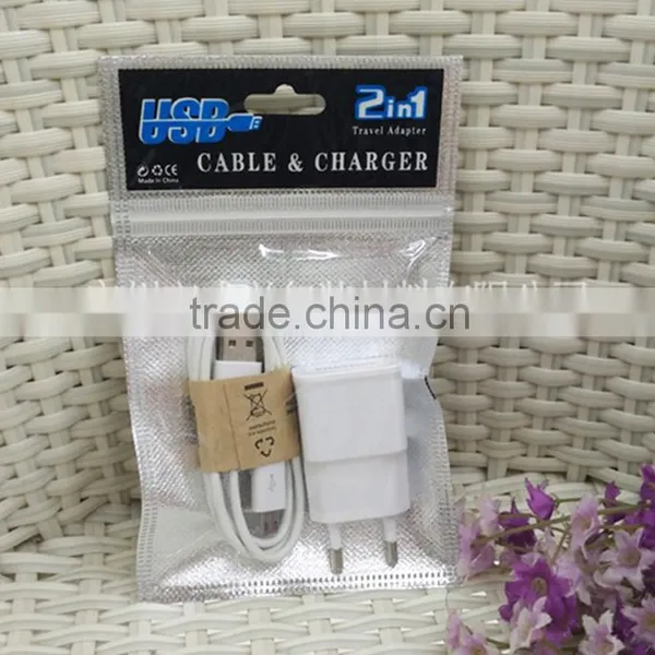 2 IN 1 USB Cable & Charger Packaging Plastic Bags/zipper Bag Sleeve Poly Bag photo-4