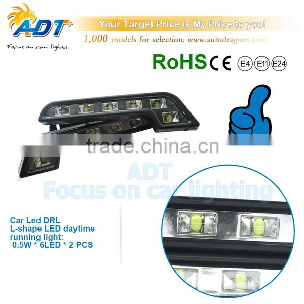 2 Pcs White Bright 6 LED Car Driving Lamp Fog DRL Daytime Running Lights 12v photo-4
