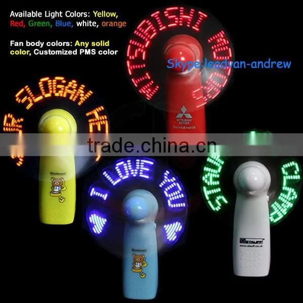 2015 Hot Sale Customize Mini LED Fan,Handheld Hanging LED Message Fan photo-2