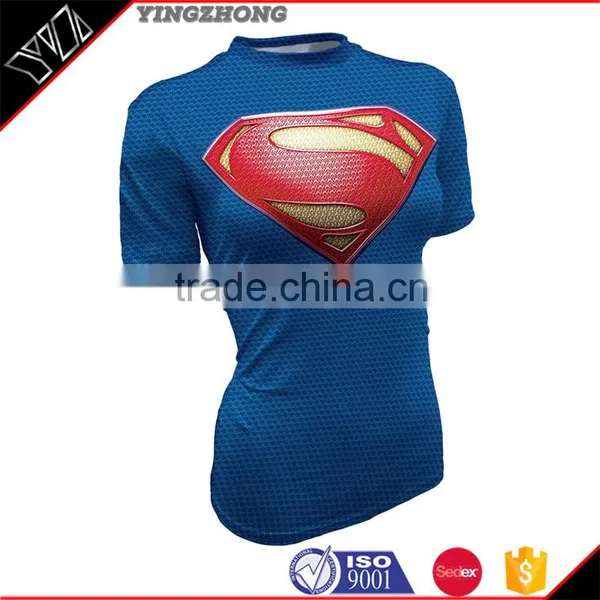 Wholesale Fashion Men Custom Full Sublimation Shirt Printing Tights T-shirts Wear/sublimation 100% Polyester T-shirt