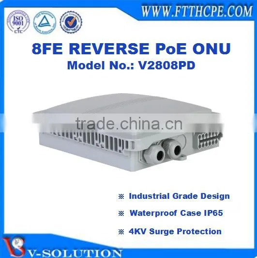 8FE Reverse PoE ONU GEPON MDU Support 4KV Surge Protection for FTTB/FTTC Solution Outdoor Application photo-4
