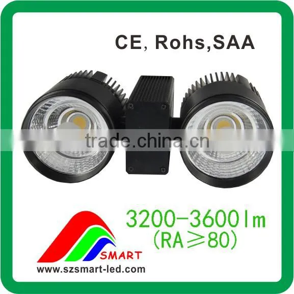 High Lumen Energy Saving Led Lights 360 Degree Rotatable COB 2*20w LED Track Light