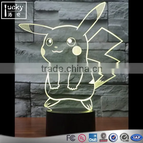Pikachu 3D LED Night Light, 3D Visual Colorful Table Desk Lamp photo-4