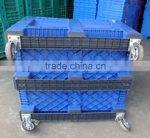 HDPE Recyclable Moving Plastic Pallet Box With Wheels