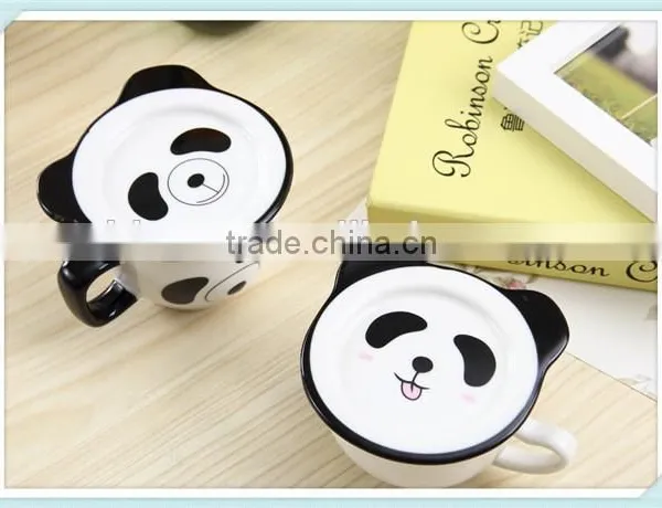 Ceramic Cute Panda Mug With Panda Face Shape photo-2