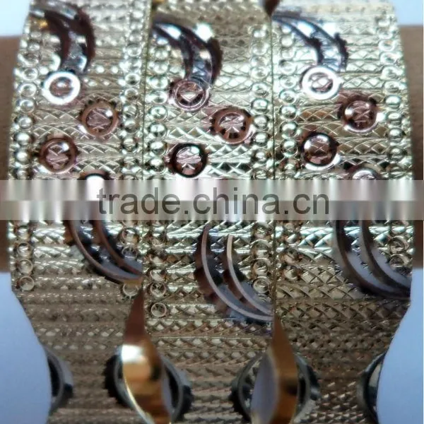Ladies Laser Cut Gold Plated Bangles