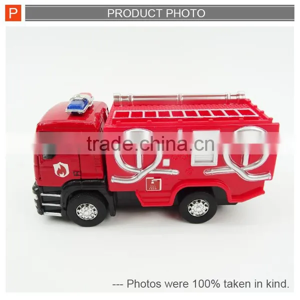 High Quality Pull Back Die Cast Toy Fire Engine Truck for Sale photo-2