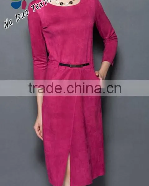 2016 Fashion Knitting Suede for Garment/two or Four Way Stretch Knitting Suede Garment Fabric photo-2
