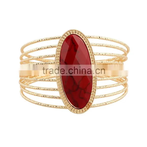2016 New Gold Silver Triangle Alloy Wide Open Cuff Bangle Bracelet For Women Fashion Jewelry photo-3