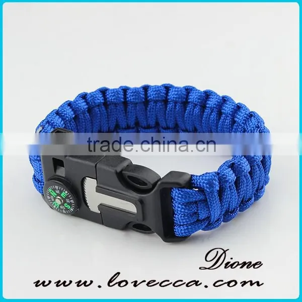 Paracord Bracelet With Compass, Outdoor Survival Bracelet With Whistles