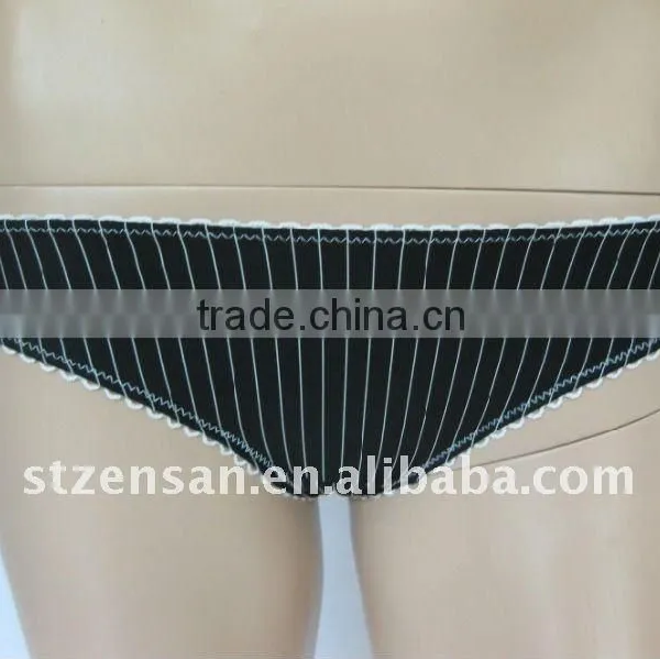Stripe Thong With Bandage Underwear