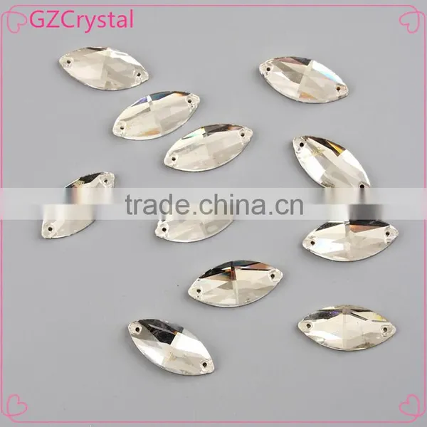 Horse Eye Shape 9*18mm Crystal Sew on Rhinestone for Clothing