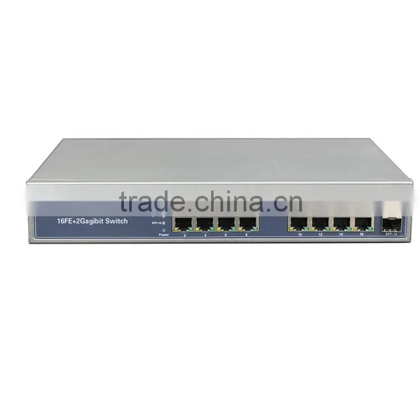 2 Port SFP + 16 Port 10/100Mbps Rack-mount Fiber Switch photo-4