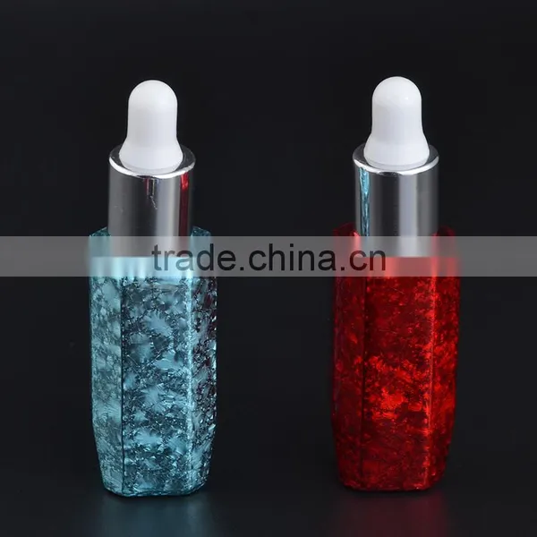 10ml UV Gel Blue Red Colored Glass Essential Oil Bottle With Glass Pipette Dropper photo-3