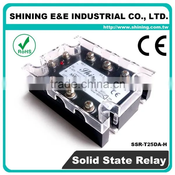 SSR-T25DA With Cover 24VDC DC 25A 3 Phase Solid State Relay SSR photo-2