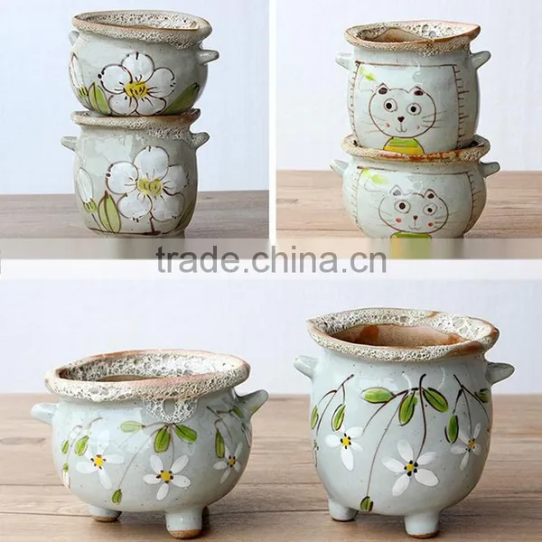 Attractive Hand-painted Cartoon Ceramic Flower Pot photo-2