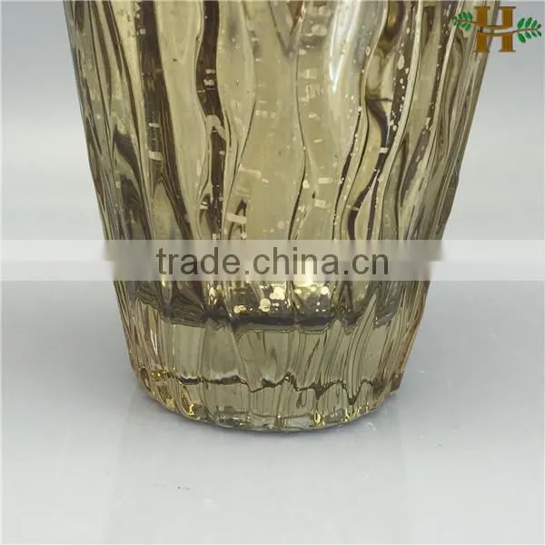 New Design Speckled Gold Color Glass Cylinder Vase photo-2