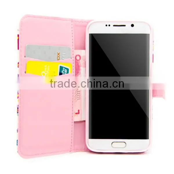 Hot Sales Card Slots Leather Phone Case Cover for Samsung S6 Edge photo-2