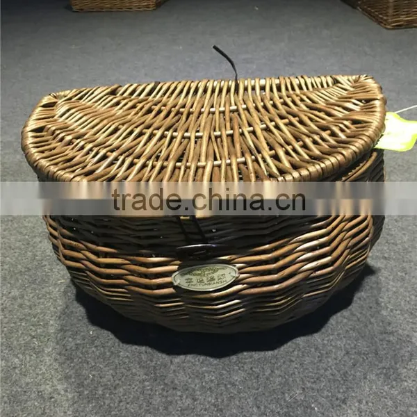 Eco-friendly Handmade Wicker Woven Bicycle Accessories Front Bicycle Basket photo-5