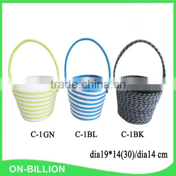 Cotton Cord Coiled Stylish Easter Egg Basket Needlework Bag photo-4