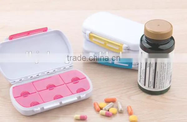 Colorful Plastic RECTANGLE Portable Travelling Mini Pill Box 6 Day photo-3