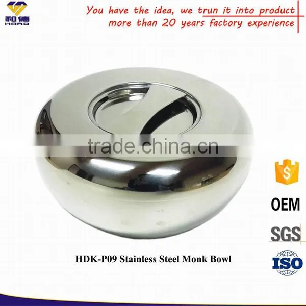 FDA Pass Stainless Steel Polish Finish Monk Bowl photo-2