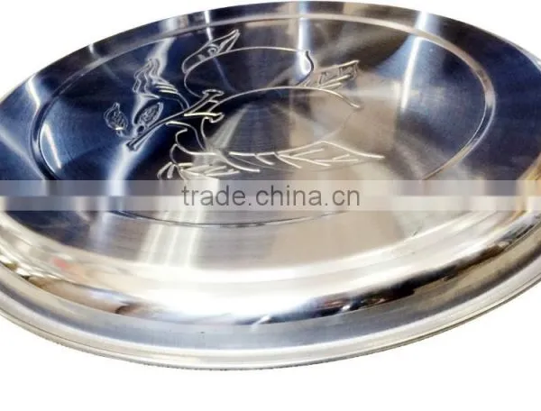28cm High Quality Stainless Steel Round Serving Tray photo-3